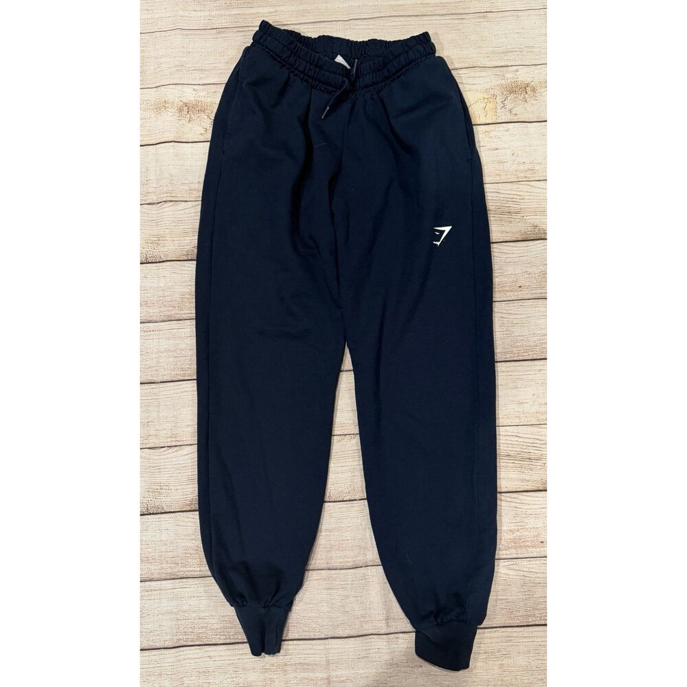 GYMSHARK Training Joggers Women's Size XS Nacy Blue Drawstring Elastic Hem